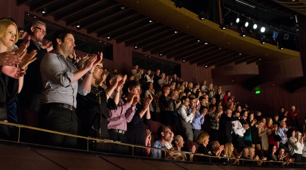 Queensland Performing Arts Centre featuring performance art and interior views as well as a large group of people