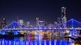 Story Bridge featuring a bridge, night scenes and a river or creek