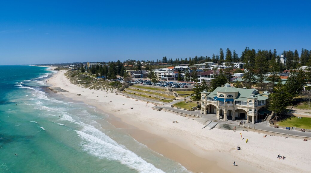 Aerial panoramic view of Cottesloe Beach in Perth, Western Australia