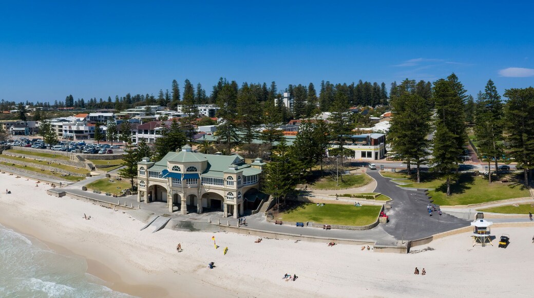 Aerial panoramic view of Cottesloe Beach in Perth, Western Australia