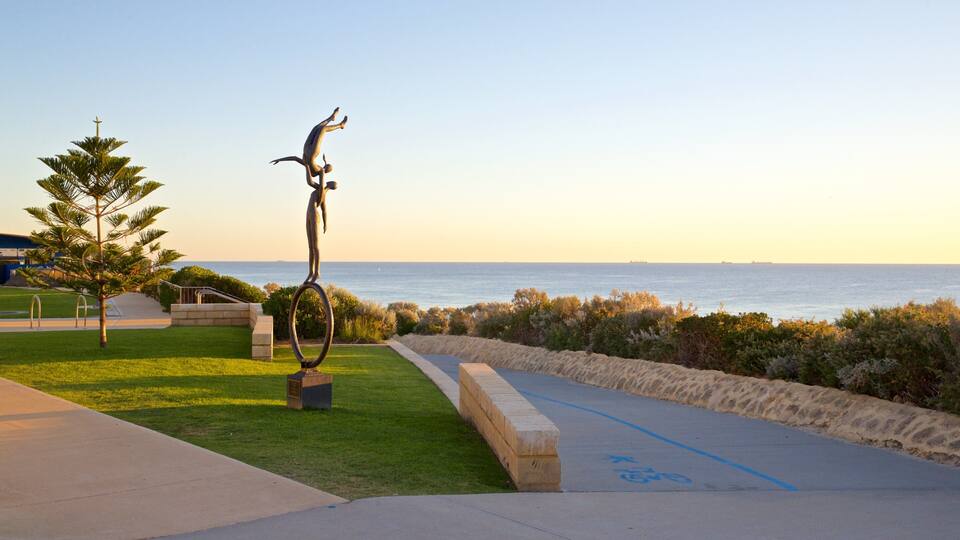 Cottesloe Beach which includes outdoor art, a park and general coastal views