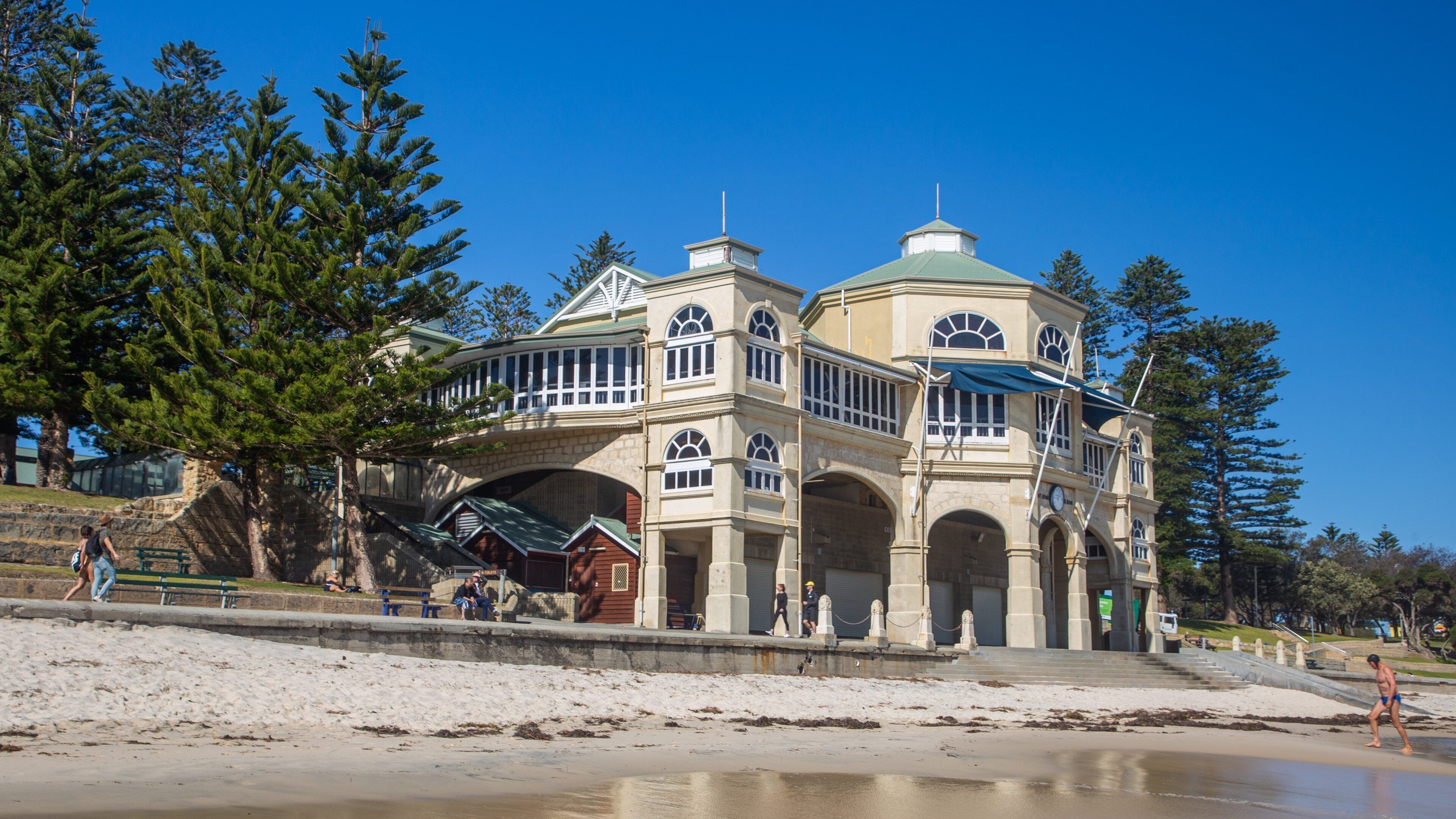 Cottesloe Beach showing general coastal views, a coastal town and a beach