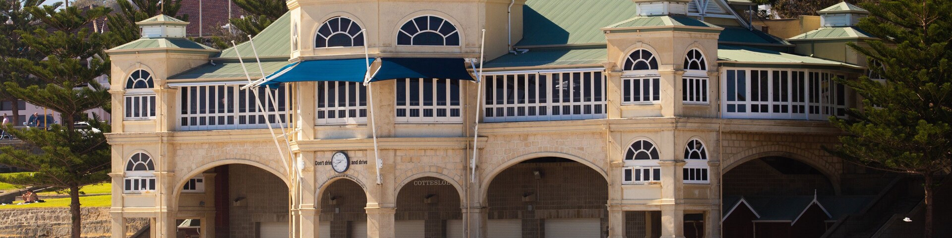 Cottesloe Beach which includes a sandy beach and a coastal town