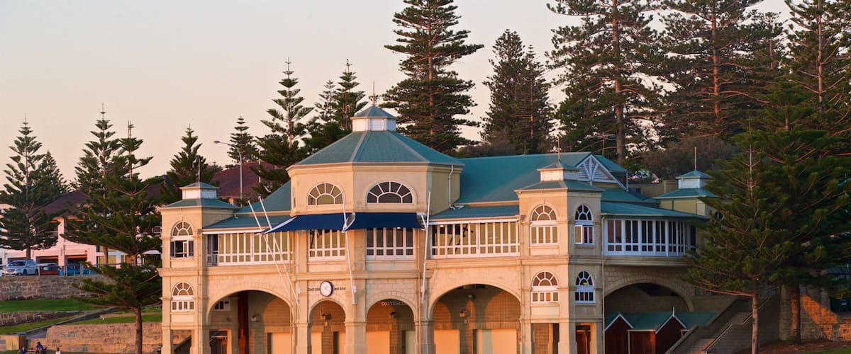 Cottesloe Beach showing general coastal views, a coastal town and a beach
