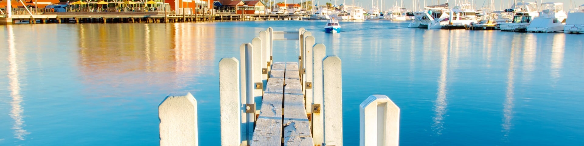 Hillarys Boat Harbour featuring boating, a coastal town and a bay or harbour