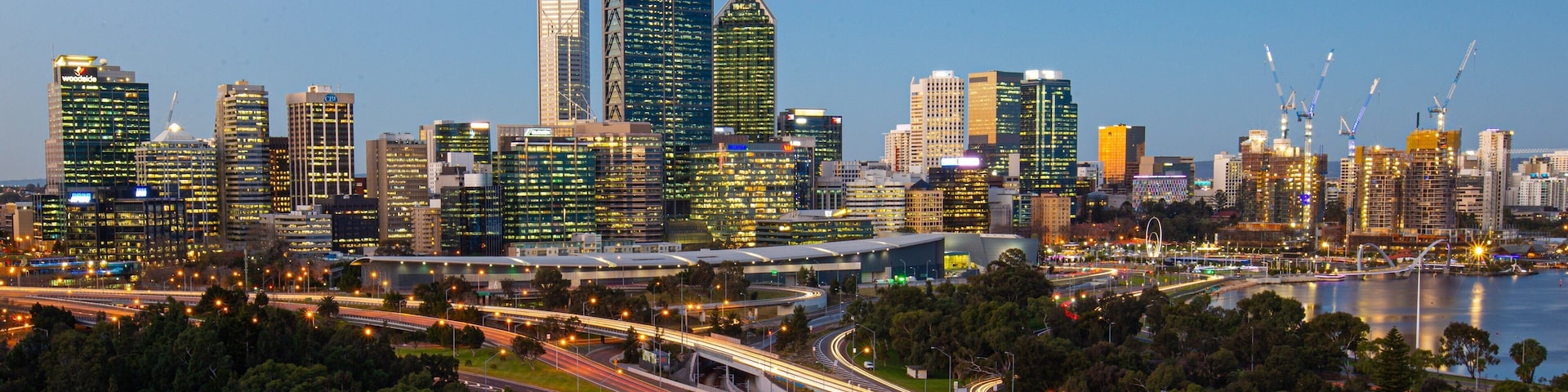 Kings Park and Botanic Garden showing a city and landscape views