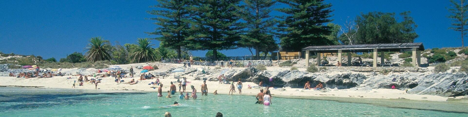 The Basin showing a beach, tropical scenes and a luxury hotel or resort