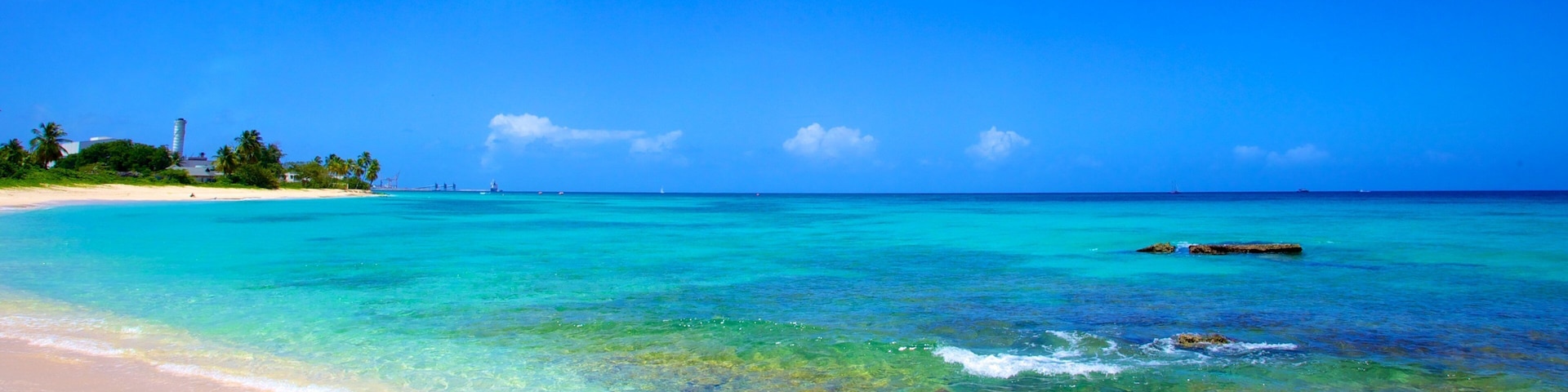 Paradise Beach which includes a sandy beach, tropical scenes and landscape views