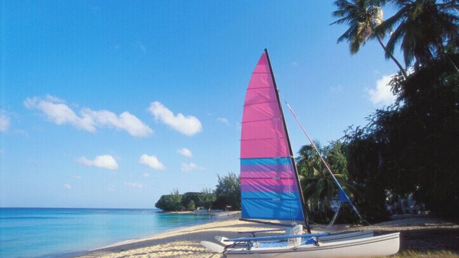 Sailing Boat on Paynes Bay, Barbados, Caribbean