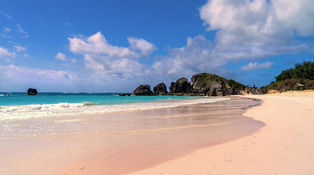 Beautiful Horseshoe Bay Beach on Bermuda's south shore.