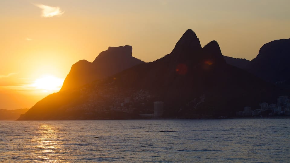 Brazil featuring general coastal views, a sunset and mountains