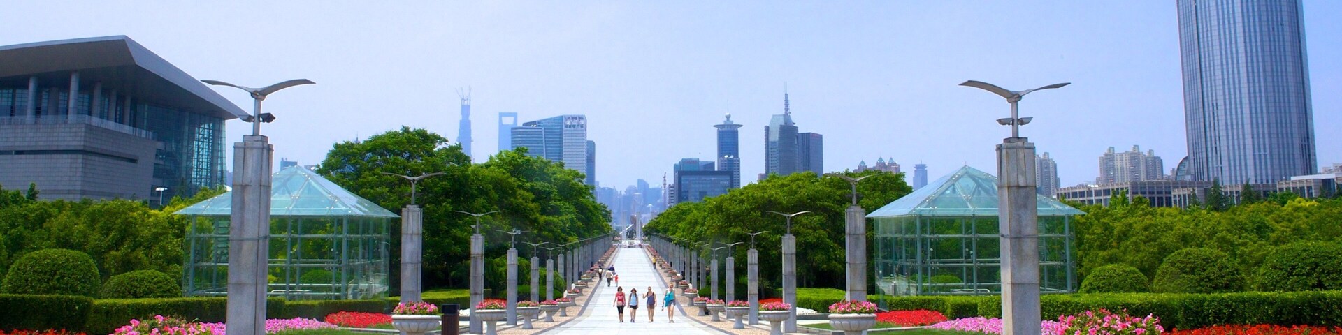 Shanghai Science and Technology Museum which includes street scenes and a garden