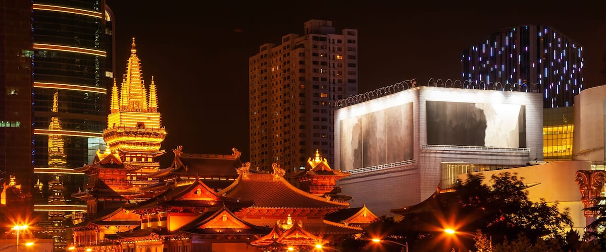 Jing An Temple Park Nanjing Street Shanghai China