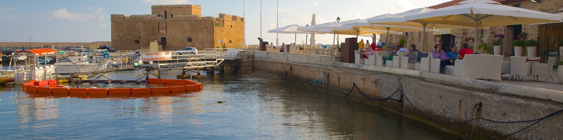 Paphos Castle featuring a bay or harbor