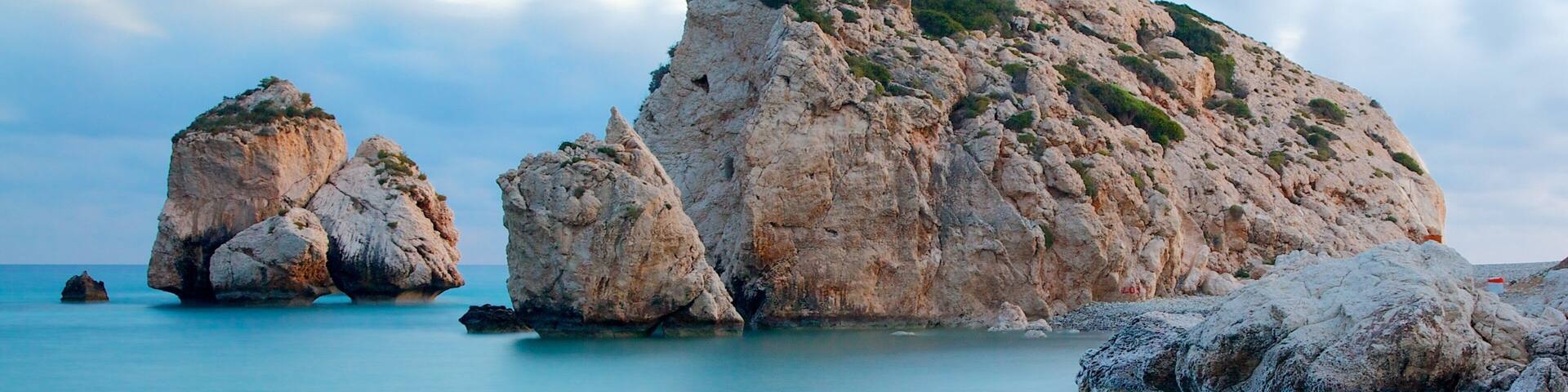 Aphrodite\'s Rock showing rugged coastline