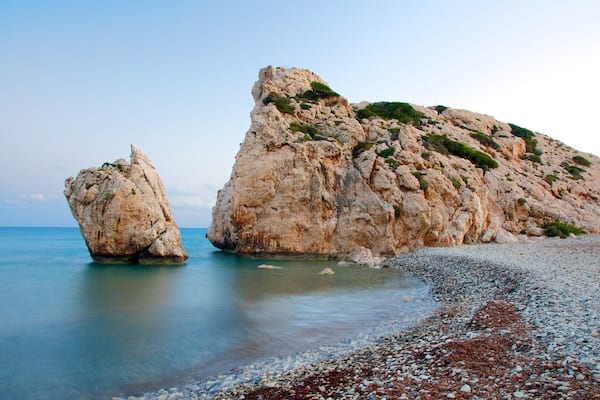 Aphrodite\'s Rock which includes a pebble beach