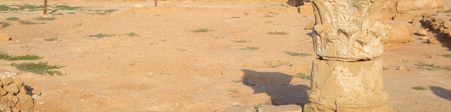 パフォス考古学公園 表示 崩れた建物 と 遺跡