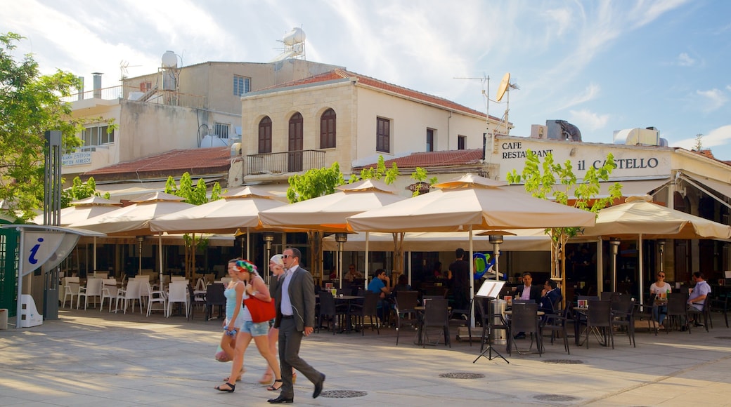 Limassol Castle featuring street scenes and outdoor eating