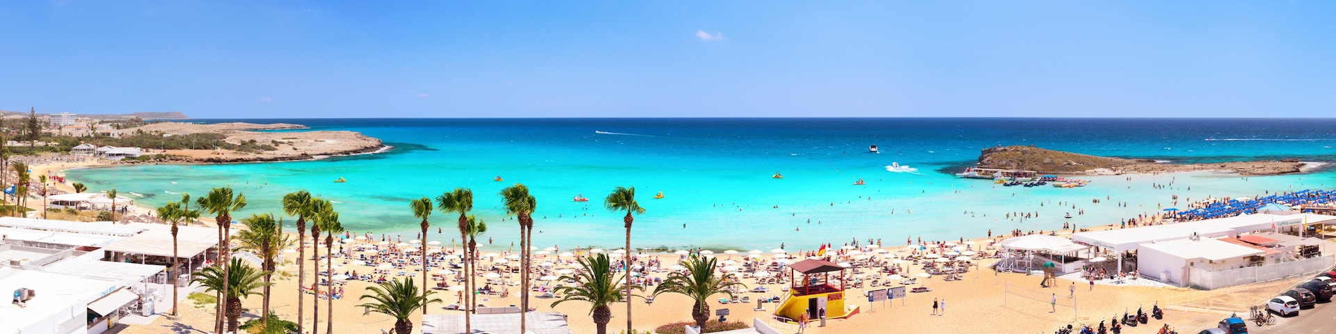 Panorama of Nissi Beach. Ayia Napa. Cyprus.