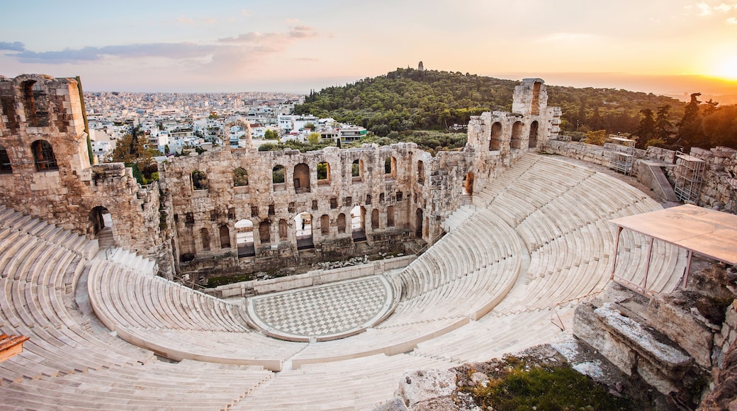 Athens, Greece. The Odeon of Herodes Atticus in Acropolis. Popular travel destination