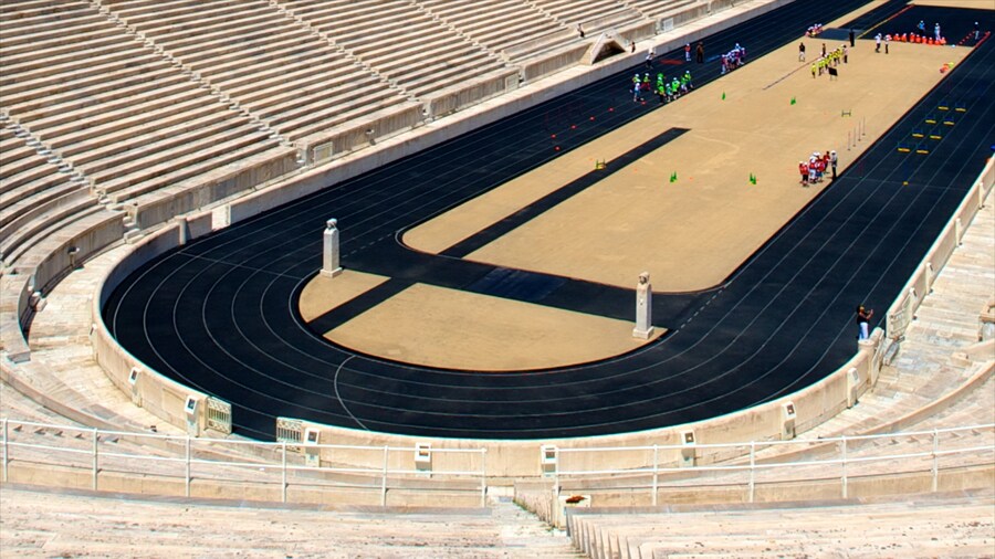 Panathenaic Stadium showing a sporting event
