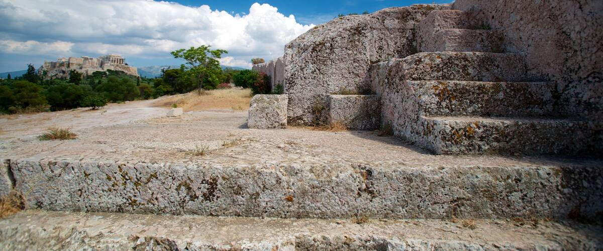 Pnyx mostrando rovine di un edificio