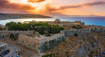 Rethimno city with the fortress of Fortezza, Crete, Greece.