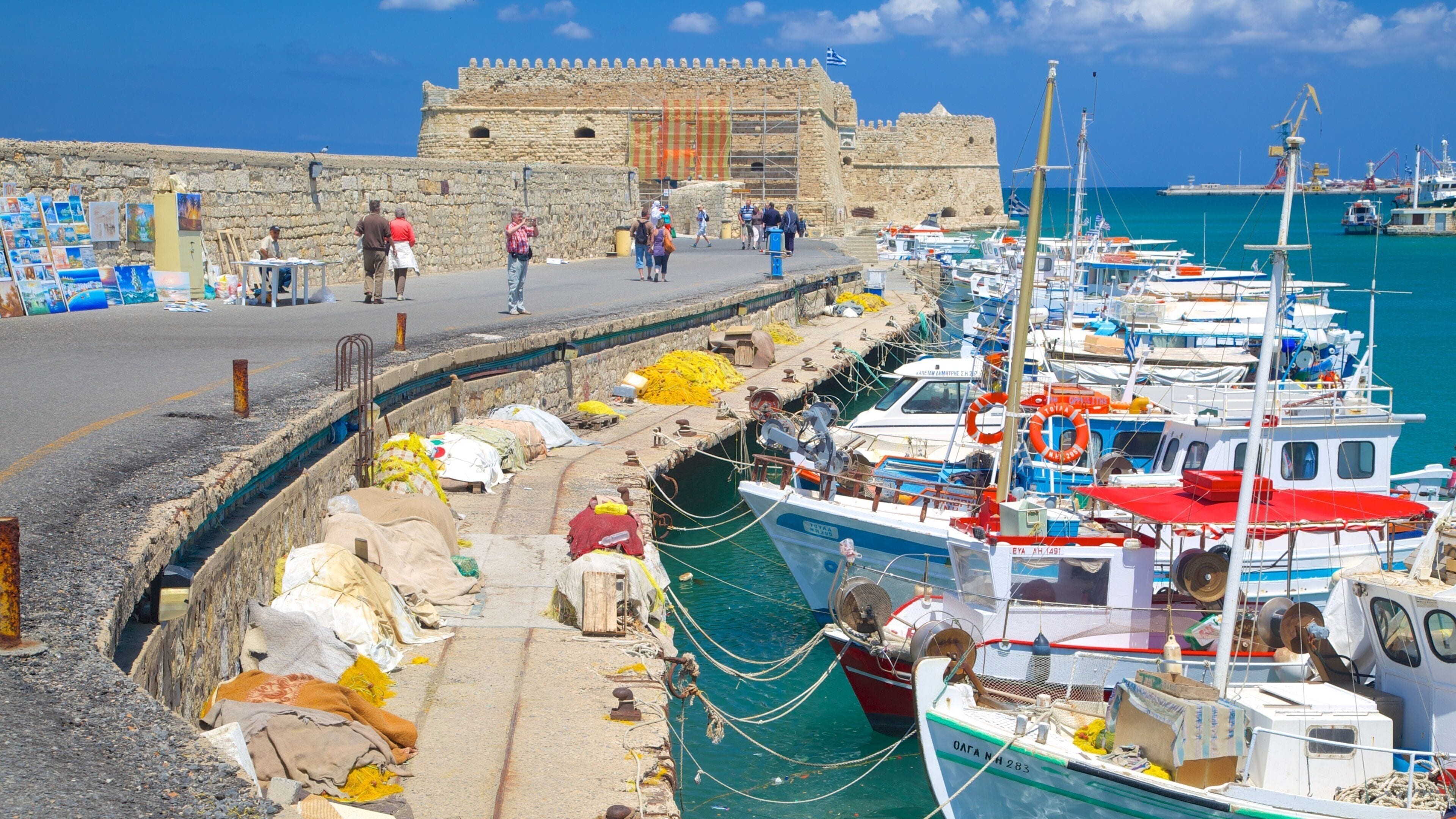 Koules Fortress which includes a bay or harbour