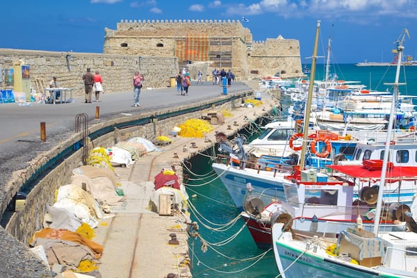 Koules Fortress featuring a bay or harbor