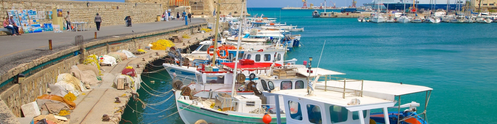 Koules Fortress which includes a bay or harbor