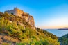 Medieval Kritinia's Castle on Rhodes Island, Mediterranean Sea, Greece