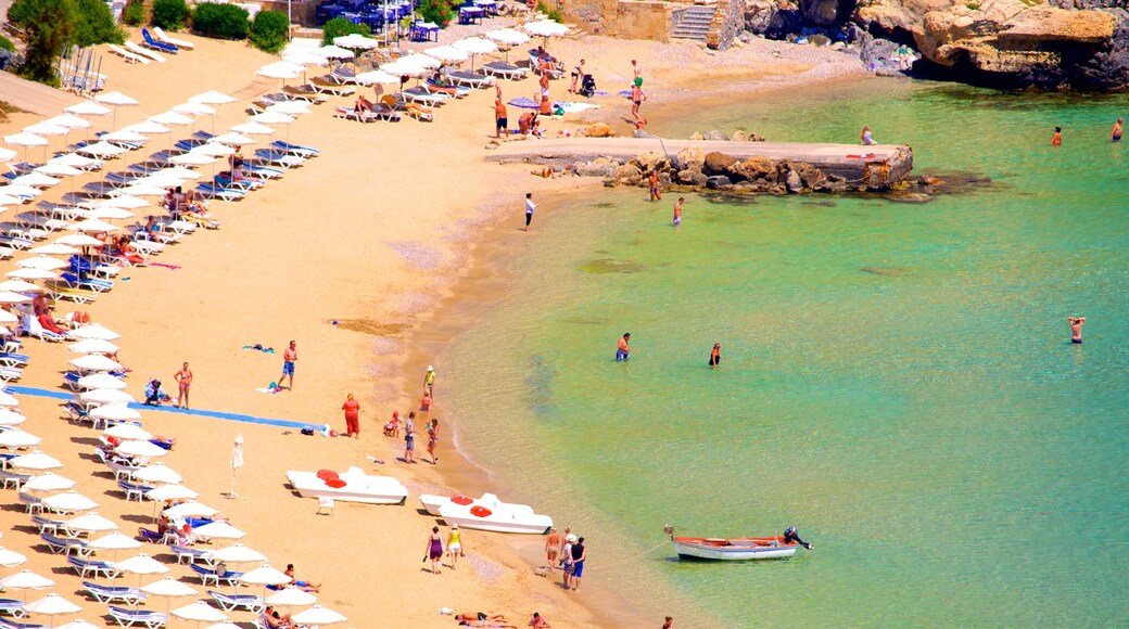 Lindos Beach which includes a sandy beach