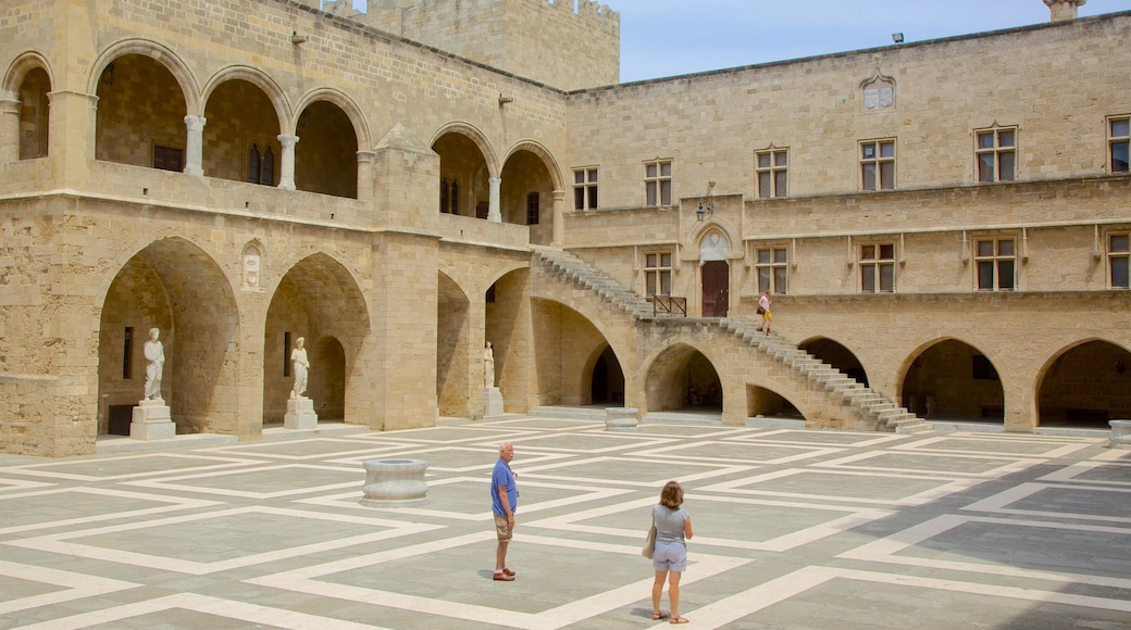 Palace of the Grand Master of the Knights of Rhodes which includes a square or plaza, a castle and heritage architecture