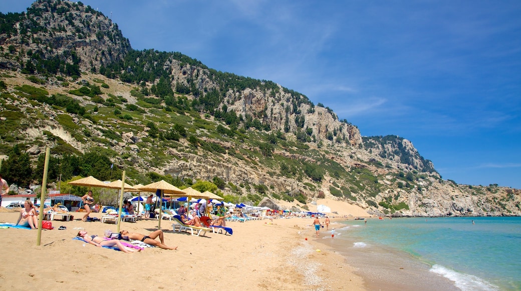 Tsambika Beach showing swimming, landscape views and general coastal views