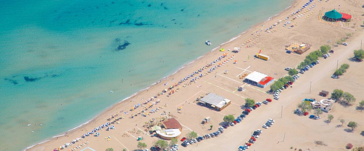 Tsambika Monastery showing a beach