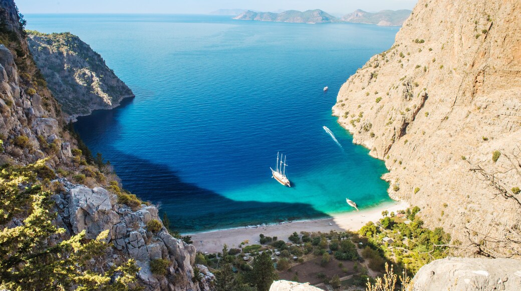 Butterfly valley sea view and boat Oludeniz,Turkey