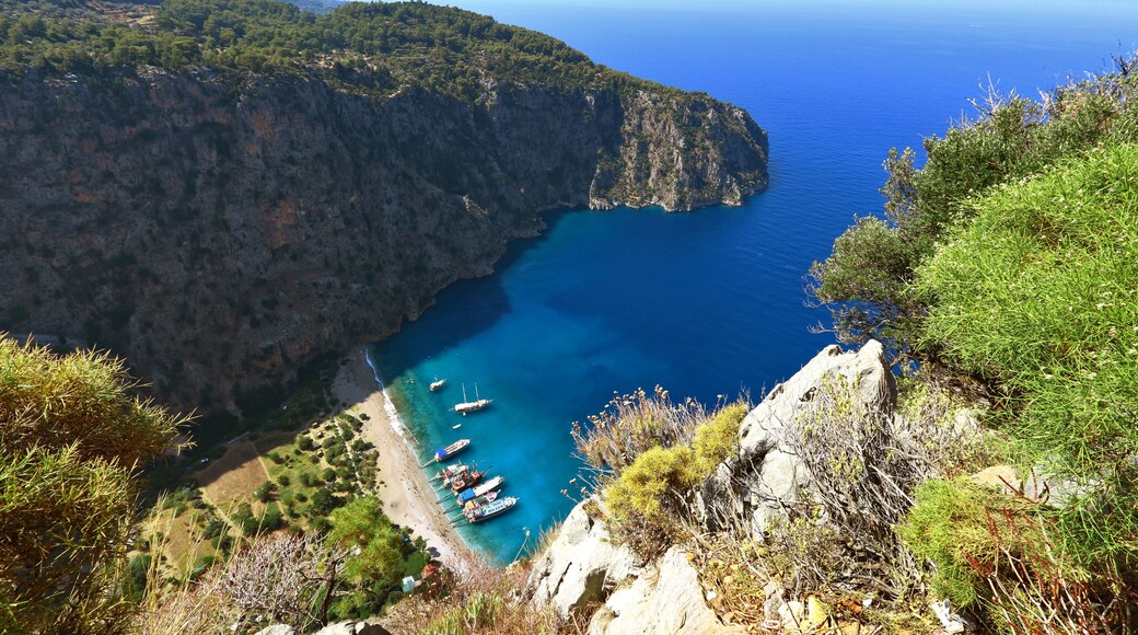The Butterfly Valley (kelebekler vadisi) in Oludeniz, Fethiye in Turkey.