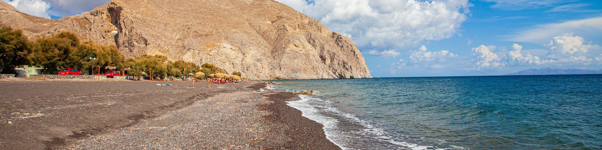 Santorini showing rocky coastline and general coastal views