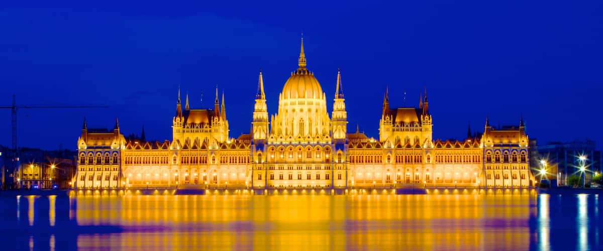 Parliament Building featuring heritage architecture, night scenes and a city