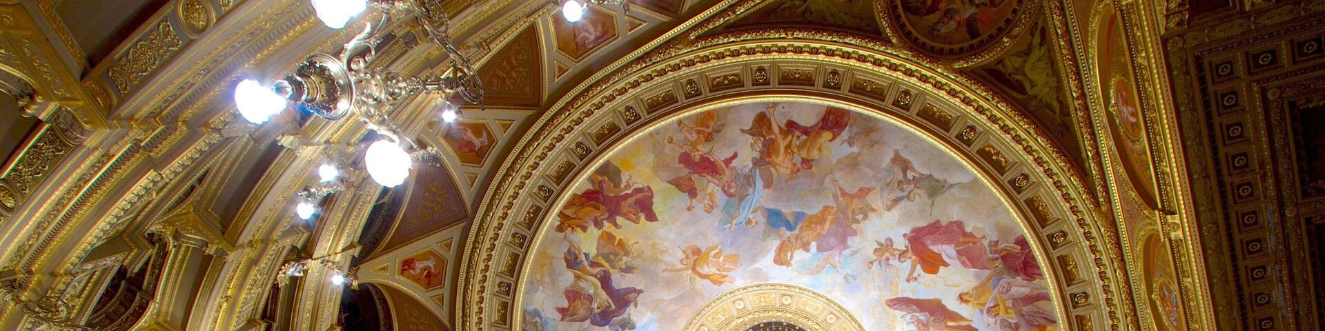 Hungarian State Opera House which includes theatre scenes and interior views