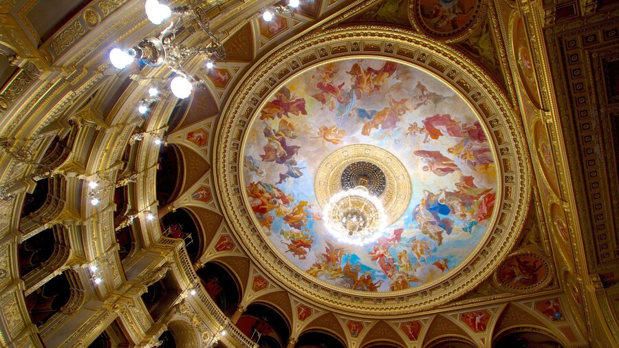 Hungarian State Opera House which includes theatre scenes and interior views