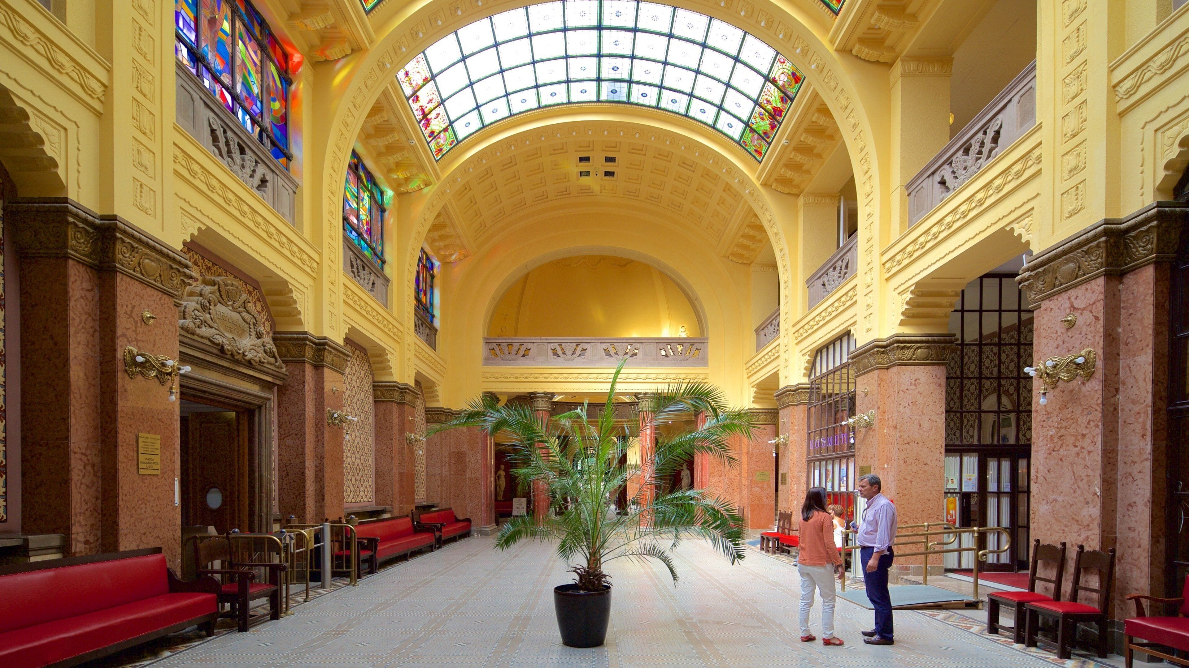 Bagno termale e piscina di Gellert caratteristiche di vista interna e centro benessere cosi come coppia