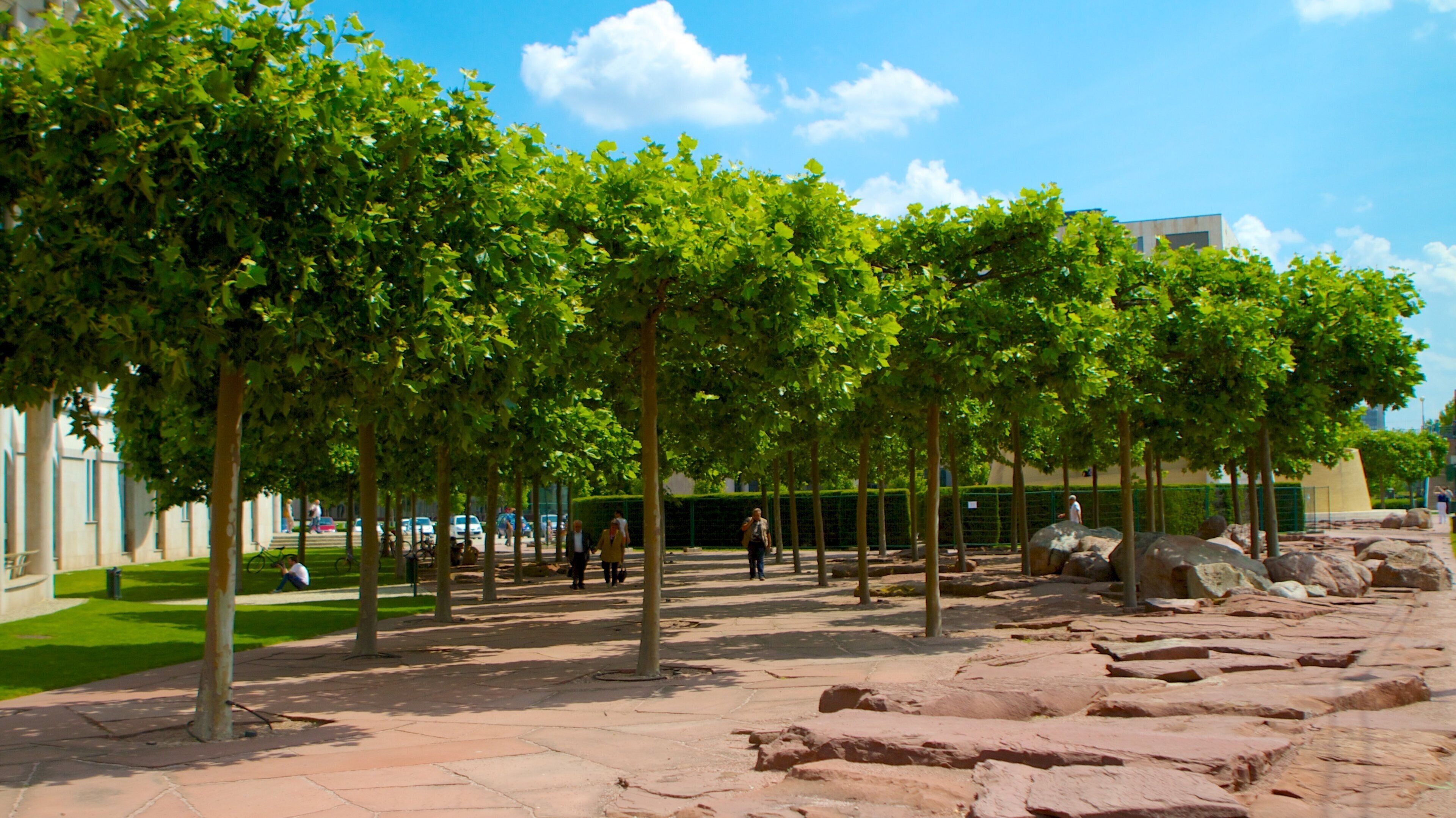 國家戲劇院 呈现出 戲劇場景, 城市 和 公園