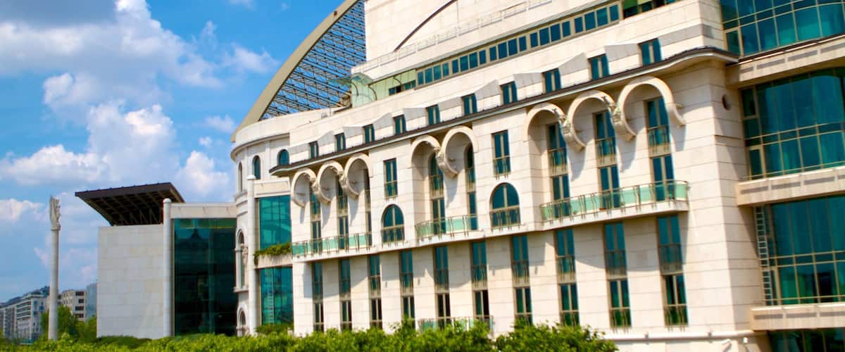 National Theater featuring a square or plaza, theater scenes and a city