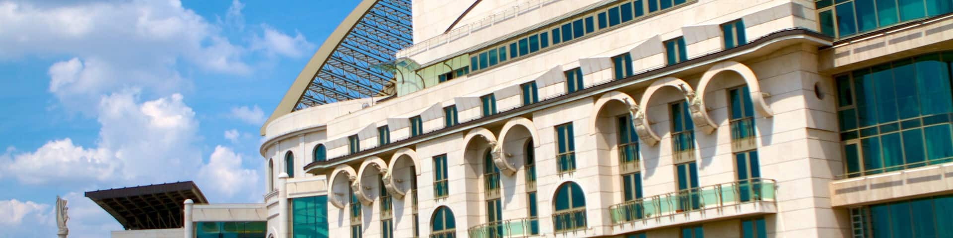 National Theater featuring a square or plaza, theater scenes and a city