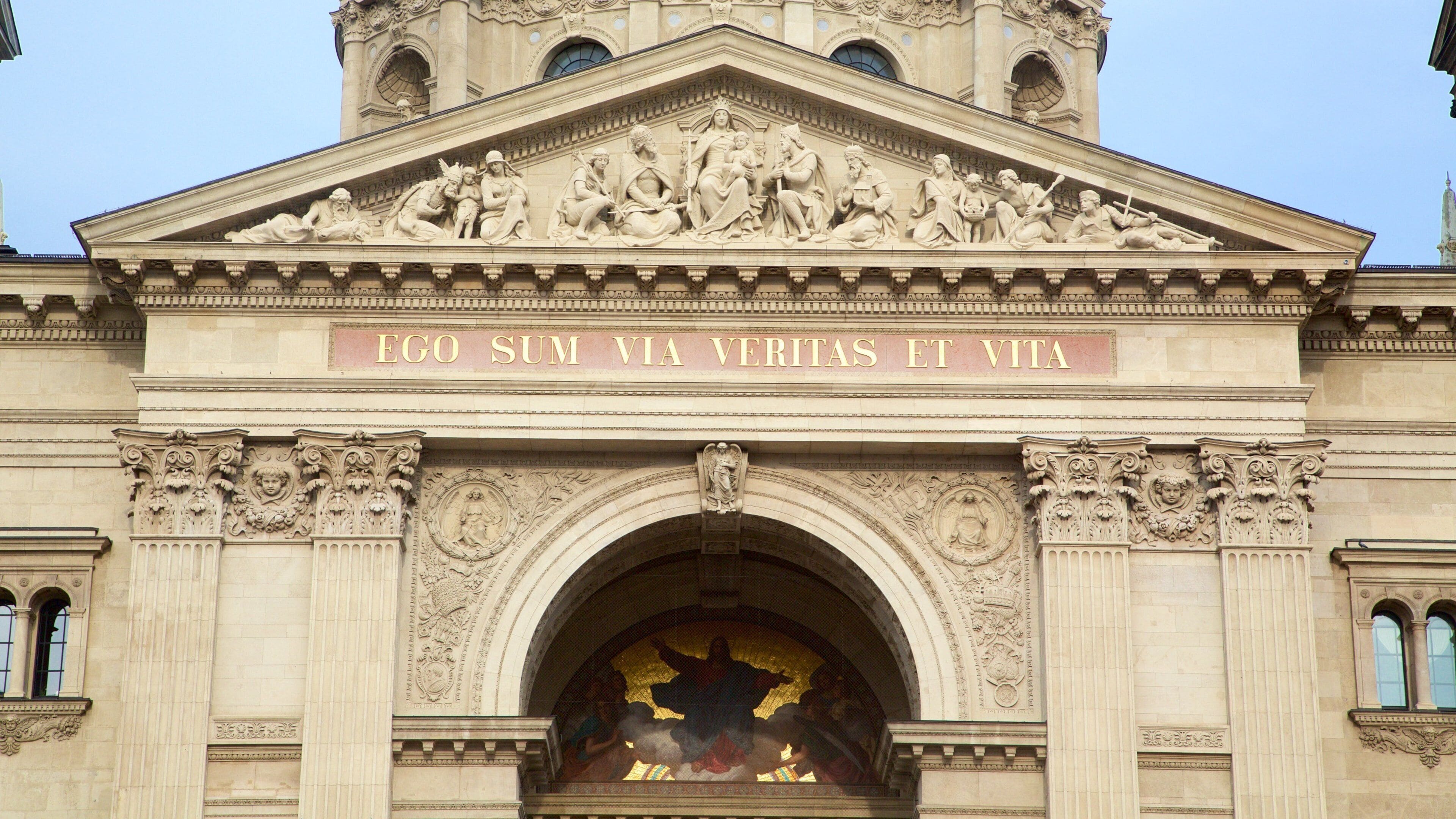 St. Stephen\'s Basilica featuring heritage architecture, a church or cathedral and signage