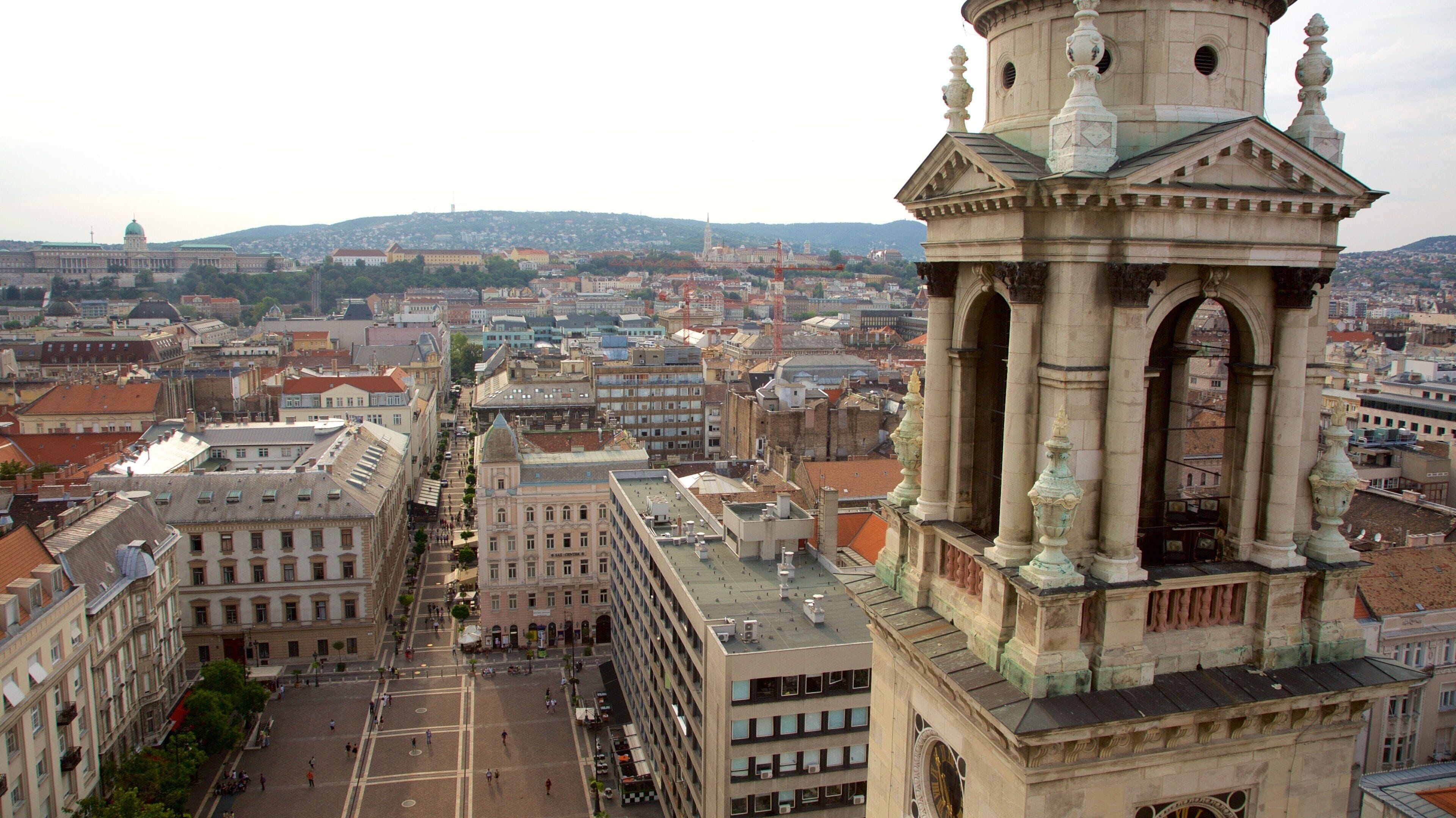 Basílica de San Esteban mostrando una iglesia o catedral, arquitectura patrimonial y una ciudad