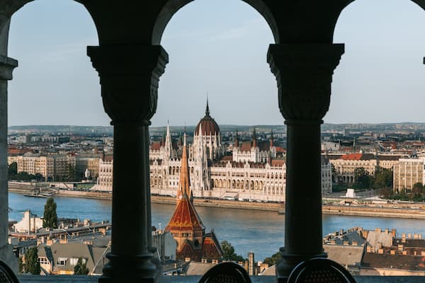Fisherman\'s Bastion featuring views, a city and landscape views