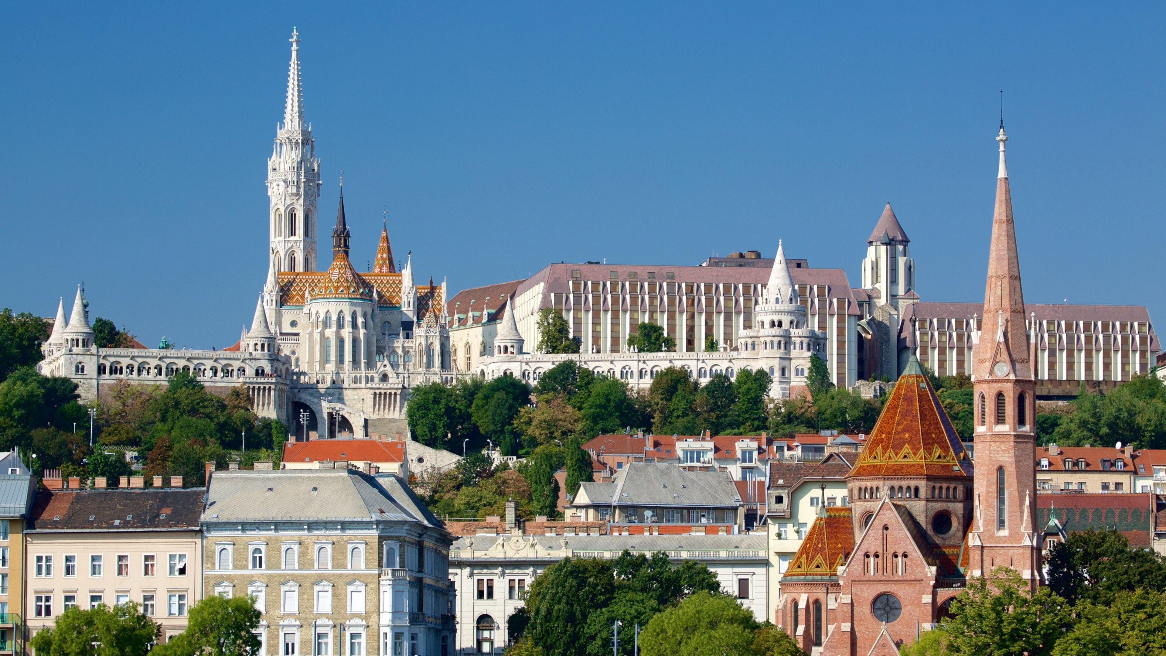Fisherman\'s Bastion which includes heritage architecture, a church or cathedral and a city