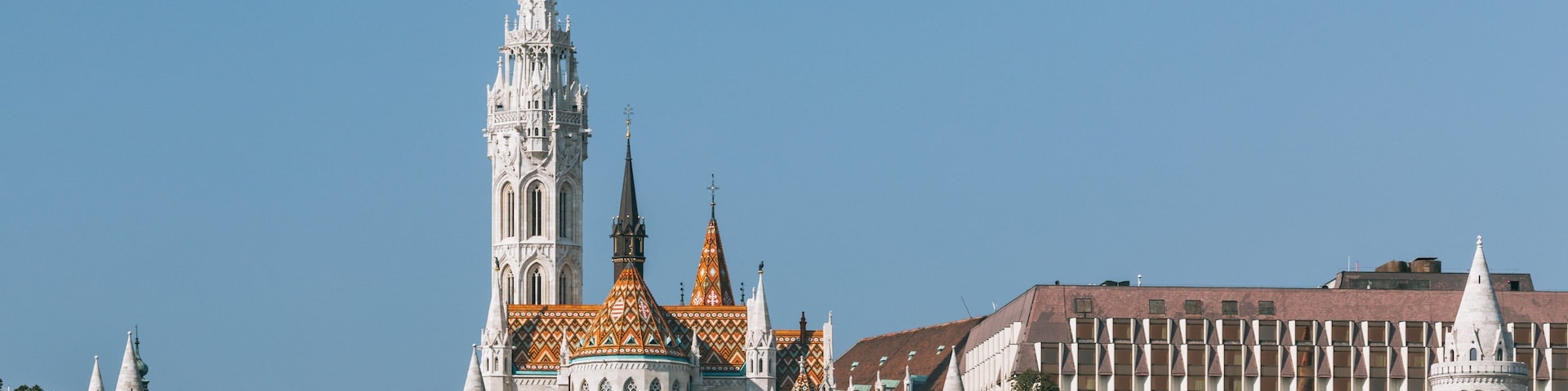 Fisherman\'s Bastion showing heritage architecture and a city